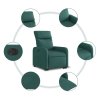 Elektrické zvedací polohovací křeslo tmavě zelené textil 3206723