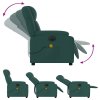 Elektrické masážní polohovací křeslo tmavě zelené textil 3205196
