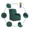 Elektrické masážní polohovací křeslo tmavě zelené textil 3205196