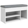 Lavice s botníkem bílá 82 x 32 x 45,5 cm kompozitní dřevo 835026