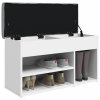 Lavice s botníkem bílá 82 x 32 x 45,5 cm kompozitní dřevo 835026