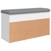 Lavice s botníkem bílá 82 x 32 x 45,5 cm kompozitní dřevo 835026