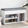 Lavice s botníkem bílá 82 x 32 x 45,5 cm kompozitní dřevo 835026