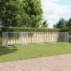 Klec pro psy s dvířky šedá 8 x 2 x 1,5 m pozinkovaná ocel 3209575