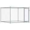 Klec pro psy s dvířky šedá 8 x 2 x 1,5 m pozinkovaná ocel 3209575