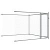 Klec pro psy s dvířky šedá 8 x 2 x 1,5 m pozinkovaná ocel 3209575