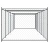 Klec pro psy s dvířky šedá 12 x 2 x 1,5 m pozinkovaná ocel 3209582