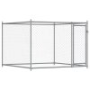 Klec pro psy s dvířky šedá 12 x 2 x 1,5 m pozinkovaná ocel 3209582