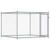 Klec pro psy s dvířky šedá 8 x 2 x 1,5 m pozinkovaná ocel 3209580