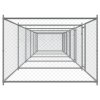 Klec pro psy s dvířky šedá 12 x 2 x 1,5 m pozinkovaná ocel 3209577