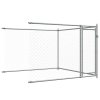 Klec pro psy s dvířky šedá 12 x 2 x 1,5 m pozinkovaná ocel 3209577