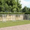 Klec pro psy s dvířky šedá 12 x 2 x 1,5 m pozinkovaná ocel 3209577