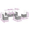 6dílná zahradní sedací souprava a podušky světle šedá polyratan 3251139