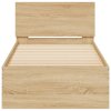 Rám postele s čelem a LED osvětlením dub sonoma 75 x 190 cm 838843