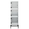 Highboard se skleněnými dvířky bílý 35 x 37 x 120 cm 836560