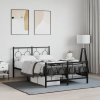 Kovový rám postele s hlavovým a nožním čelem černý 120 x 200 cm 376242