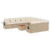 12dílná zahradní sedací souprava s poduškami béžová polyratan 3224791