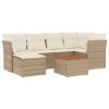 7dílná zahradní sedací souprava s poduškami béžová polyratan 3223748