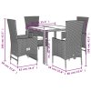 5dílný zahradní jídelní set s poduškami béžový polyratan 3277570
