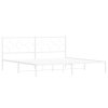Kovový rám postele s čelem bílý 200 x 200 cm 376282