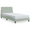 Rám postele bez matrace světle šedá 100 x 200 cm samet 3207905