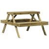 Piknikový stůl 105 x 134 x 75 cm impregnovaná borovice 832571