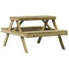Piknikový stůl 105 x 134 x 75 cm impregnovaná borovice 832571