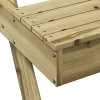 Piknikový stůl 105 x 134 x 75 cm impregnovaná borovice 832571