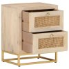 Noční stolek 40x30x50 cm masivní mangovníkové dřevo a železo 372019
