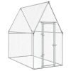 Klec pro kuřata stříbrná 200 x 100 x 190 cm pozinkovaná ocel 172550