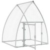 Klec pro kuřata stříbrná 100 x 105 x 120 cm pozinkovaná ocel 172552