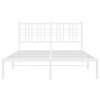 Kovový rám postele s čelem bílý 120 x 190 cm 376370