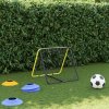 Fotbalový rebounder oboustranný nastavitelný žlutý a černý ocel 4007969