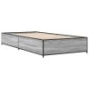 Rám postele šedý sonoma 90 x 200 cm kompozitní dřevo a kov 845114