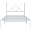 Kovový rám postele s čelem bílý 90 x 200 cm 376544