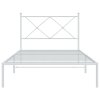 Kovový rám postele s čelem bílý 100 x 200 cm 376546