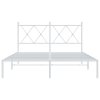 Kovový rám postele s čelem bílý 140 x 200 cm 376552