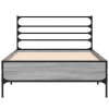 Rám postele šedý sonoma 75 x 190 cm kompozitní dřevo a kov 845625