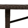 Zahradní stůl se skleněnou deskou hnědý 240x90x75 cm polyratan 365598