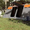 Rodinný stan tunel pro 8 osob šedý a oranžový nepromokavý 94618
