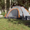 Kempingový stan pro 5 šedý a oranžový rychloupínací nepromokavý 4004175