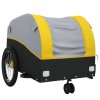 Vozík za kolo černý a žlutý 30 kg železo 94141