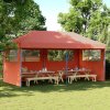 Skládací party stan pop-up se 3 bočními stěnami terakota 4004949