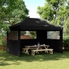 Skládací party stan pop-up se 3 bočními stěnami černý 4005022