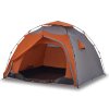 Kempingový stan kupole 4 osoby šedý a oranžový rychloupínací 4004244