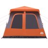 Rodinný stan kupole pro 8 osob šedý a oranžový rychloupínací 4004238