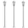 Venkovní stojací lampy 3 ks stříbrné 120 cm nerezová ocel 4006384