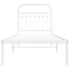 Kovový rám postele s čelem bílý 80 x 200 cm 376640