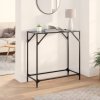 Konzolový stolek s černou skleněnou deskou 80 x 35 x 81 cm ocel 846019