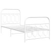 Kovový rám postele s hlavovým a nožním čelem bílý 80 x 200 cm 377175